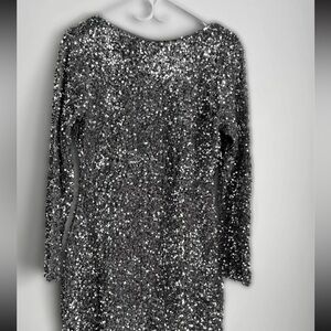 H&M Silver sequined dress low back